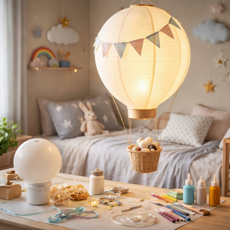 Lampe ballon DIY pour chambre d’enfant — déco facile, sûre et personnalisable